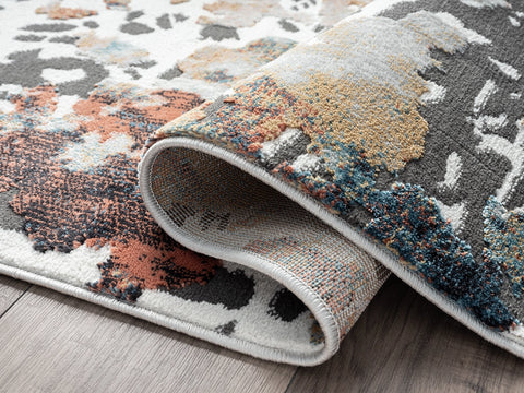 Azure Contemporary Warm Distressed Rug