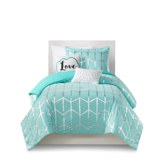 Raina Metallic Printed Comforter Set