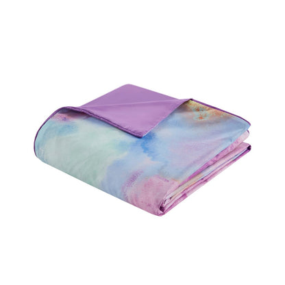 Cassiopeia Watercolor Tie Dye Printed Duvet Cover Set with Throw Pillow