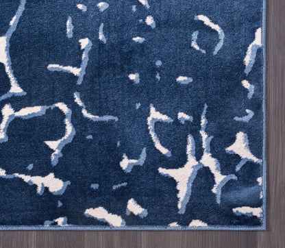Blue Abstract Pebbles Area Rug
