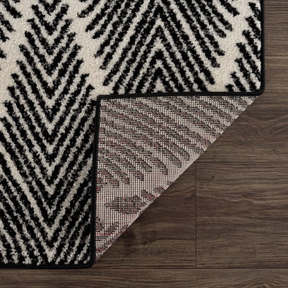 Black Diamond Pattern Area Rug