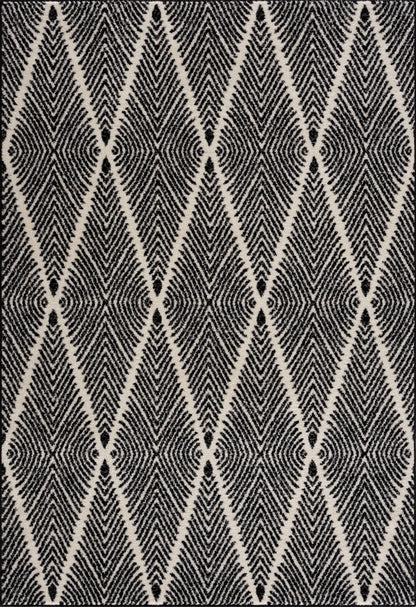 Black Diamond Pattern Area Rug