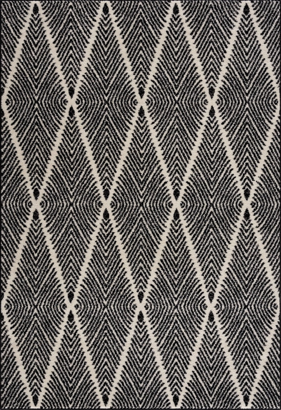 Black Diamond Pattern Area Rug