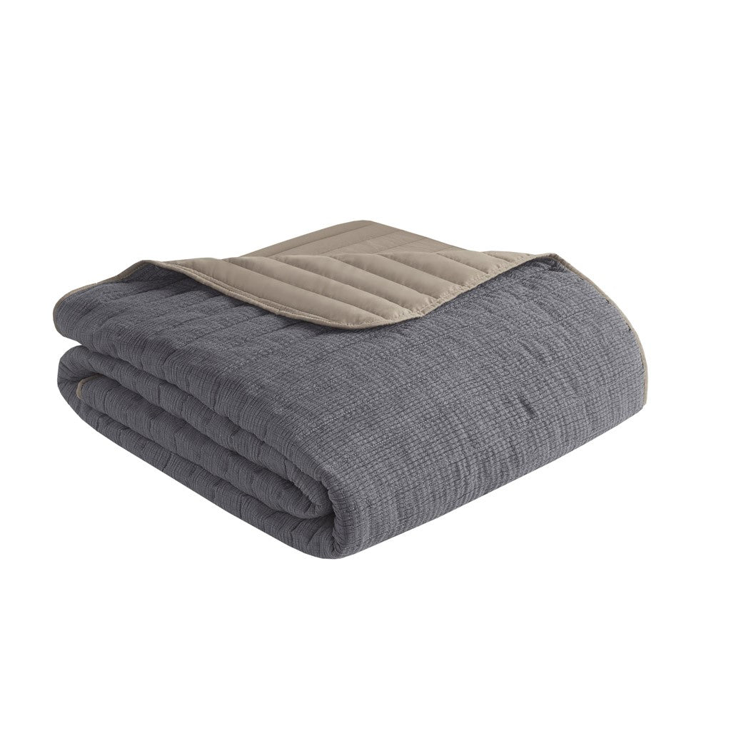 Franklin 3 Piece Crinkled Microfiber Quilt Set