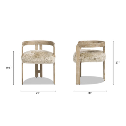 Millwick 21" Low Back Genuine Fur Dining Chair