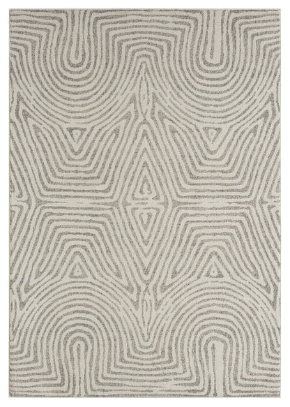 Farmhouse Beige and Brown Geometric Rug