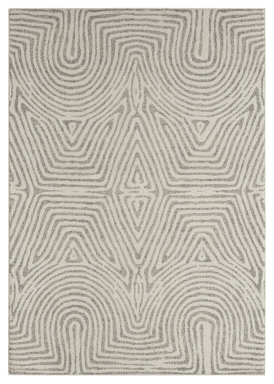 Farmhouse Beige and Brown Geometric Rug