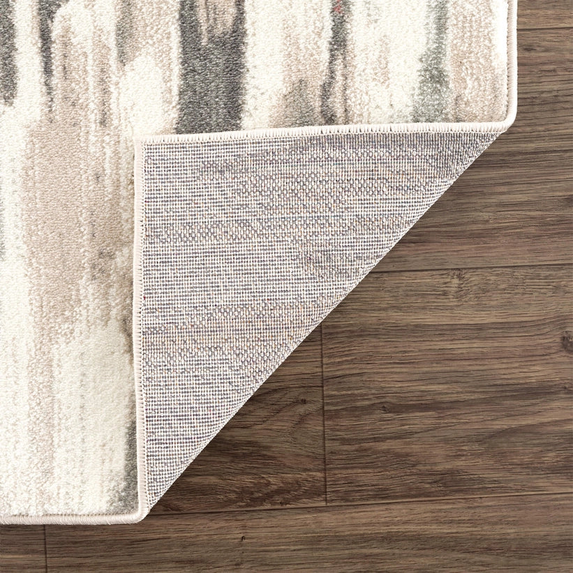 Contemporary Cream and Pink Abstract Rug