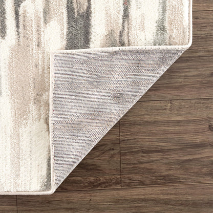 Contemporary Cream and Pink Abstract Rug