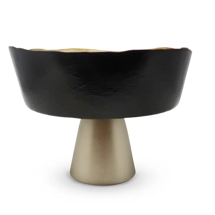Organic Shaped Footed Bowl with Gold