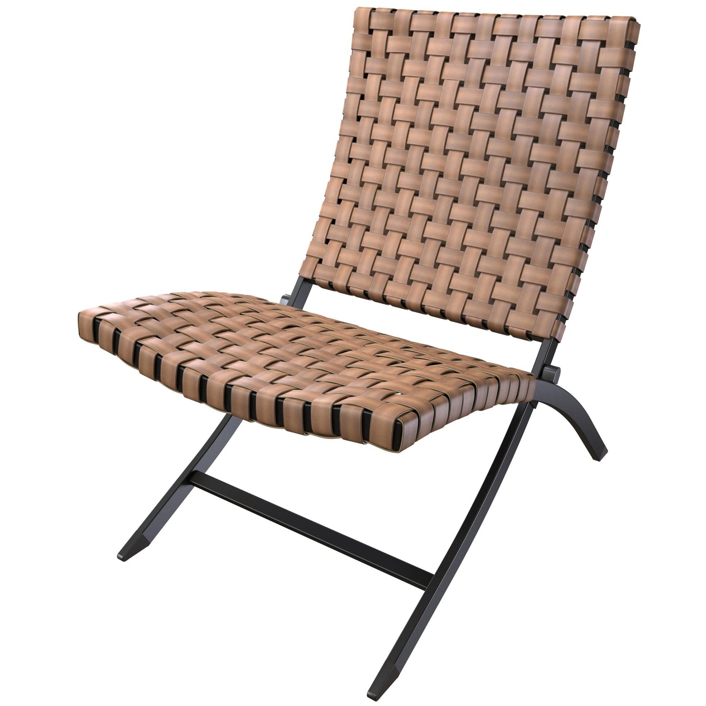 3 Piece Rattan Patio Set Furniture Foldable Wicker Lounger Chairs and Coffee Table Set