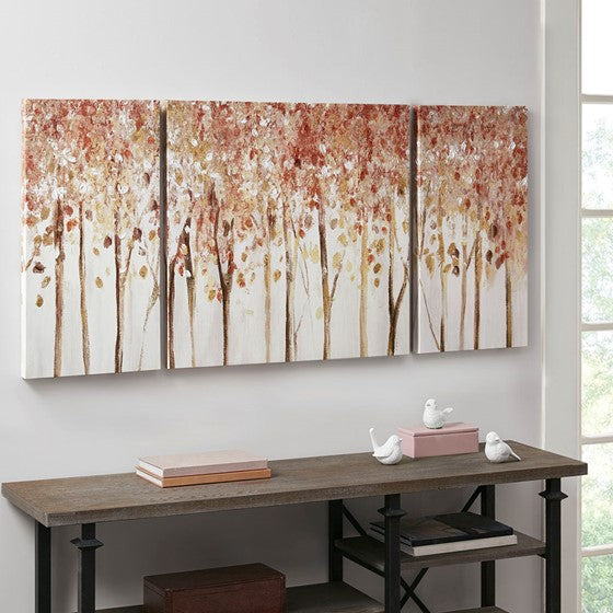 Autumn Forest 3 Piece Canvas Art Palette Knife Embellishment