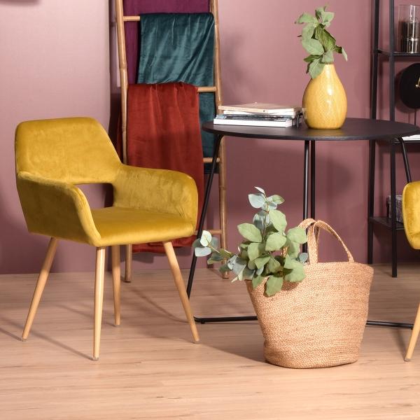 Dining Chair Yellow/Beige