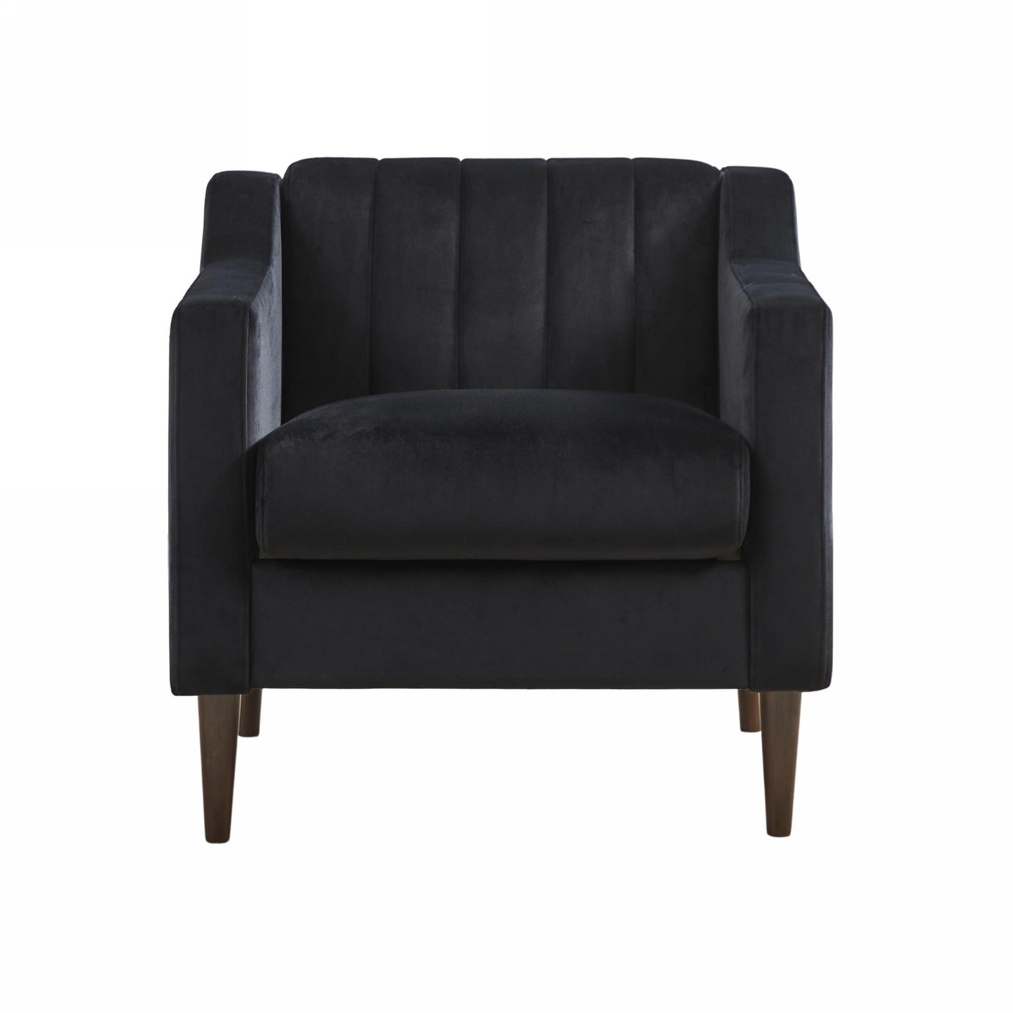 Modern velvet fabric single person sofa side chair with solid wood legs, used in bedroom, living room and office.