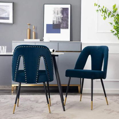 Contemporary Velvet Upholstered Dining Chair Set of 2
