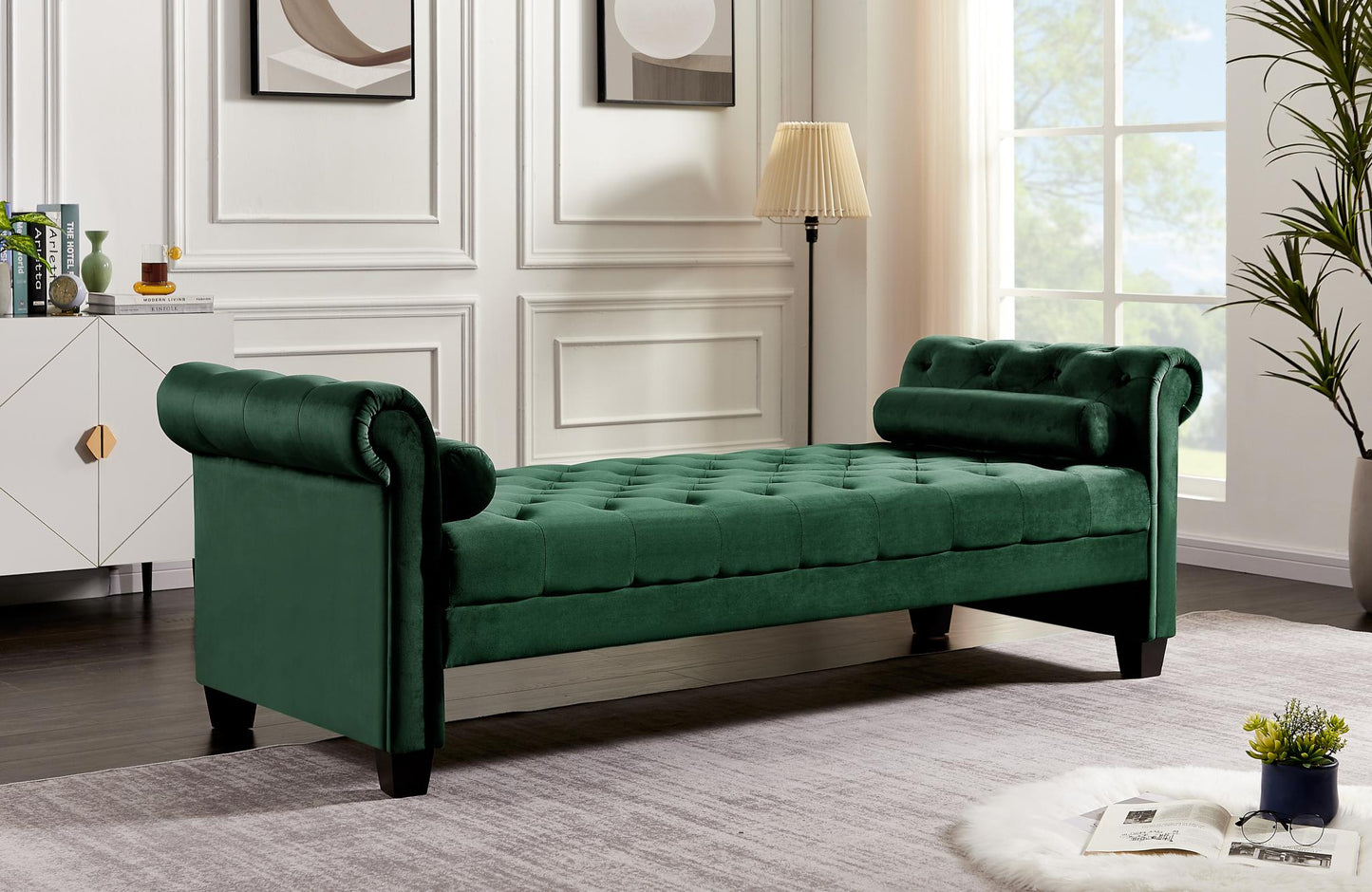 The Mozelle 82.3" Rectangular Large Chaise Lounge Green