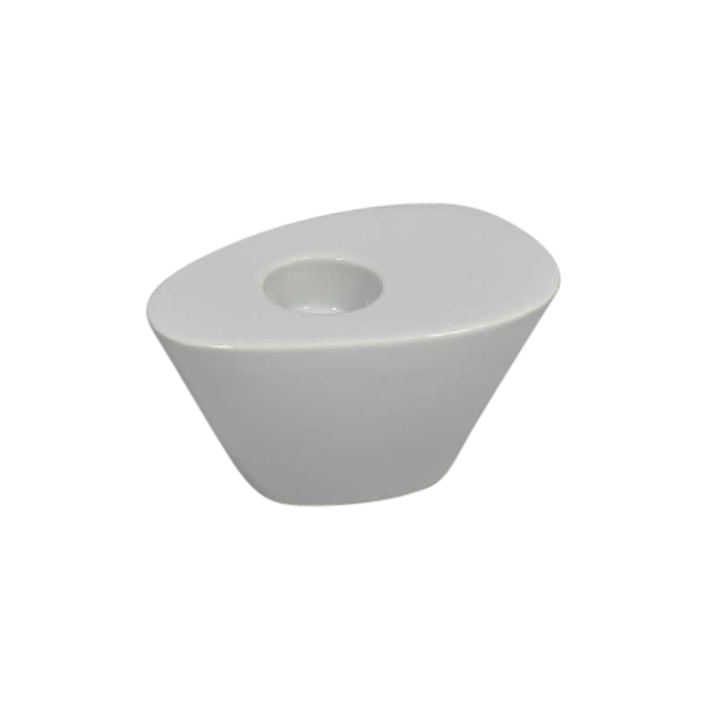WHITE WEDGE CANDLE HOLDER 4.5"