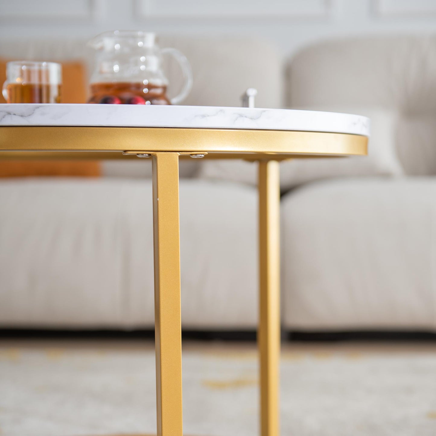 Modern Nesting coffee tables - Golden Frames