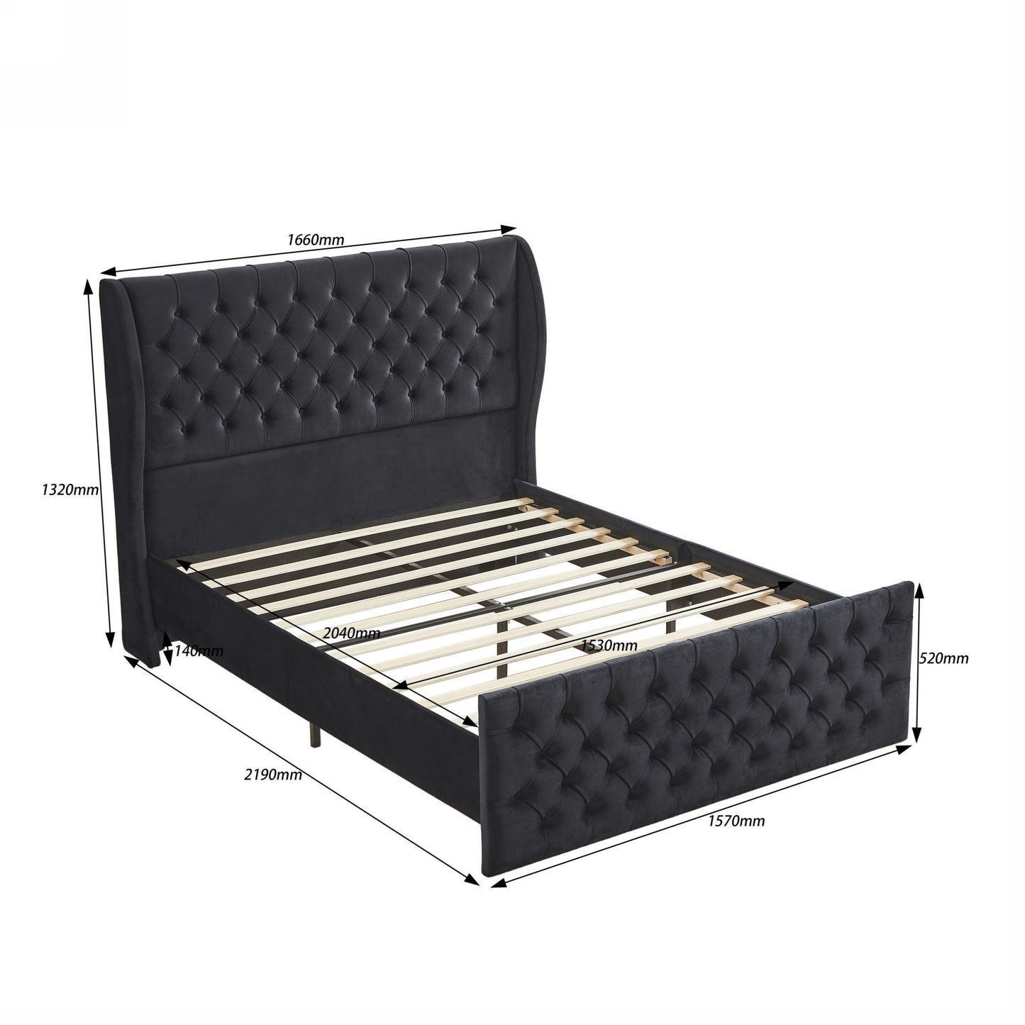 Queen Size Chesterfield Tufted Bed