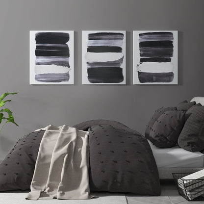 Traveling Road Abstract Printed Canvas with Metallic Foil 3 Piece Set