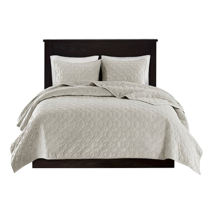 Harper Faux Velvet Reversible 3 Piece Coverlet Set