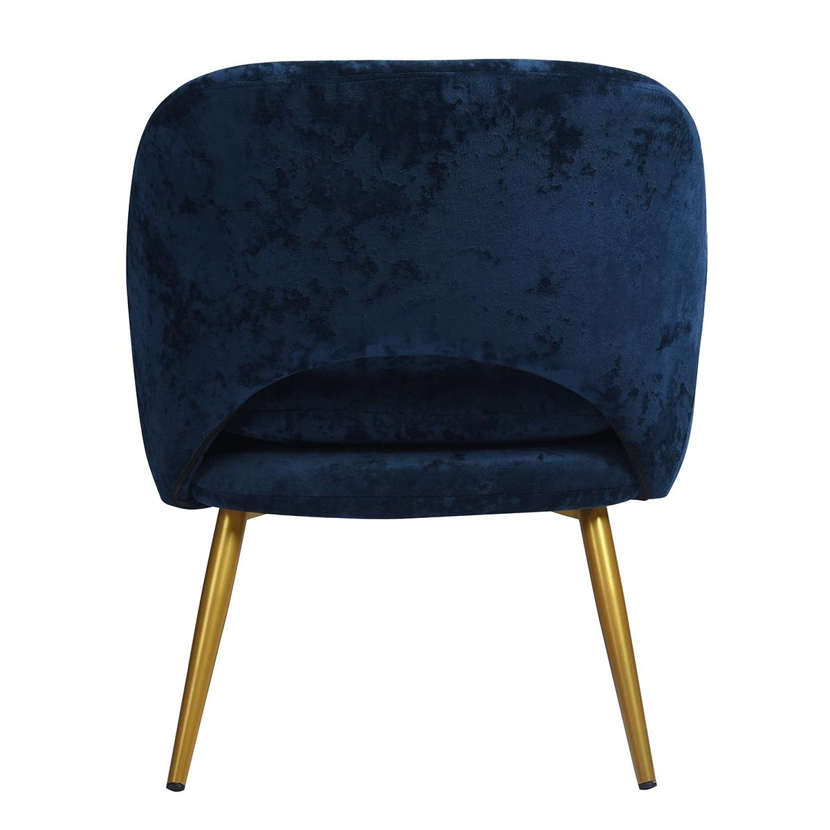 Plush Dark Blue Velvet Dining Chair