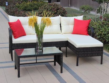 Outdoor patio 3 piece Conversation set Wicker/Rattan Sectional Set