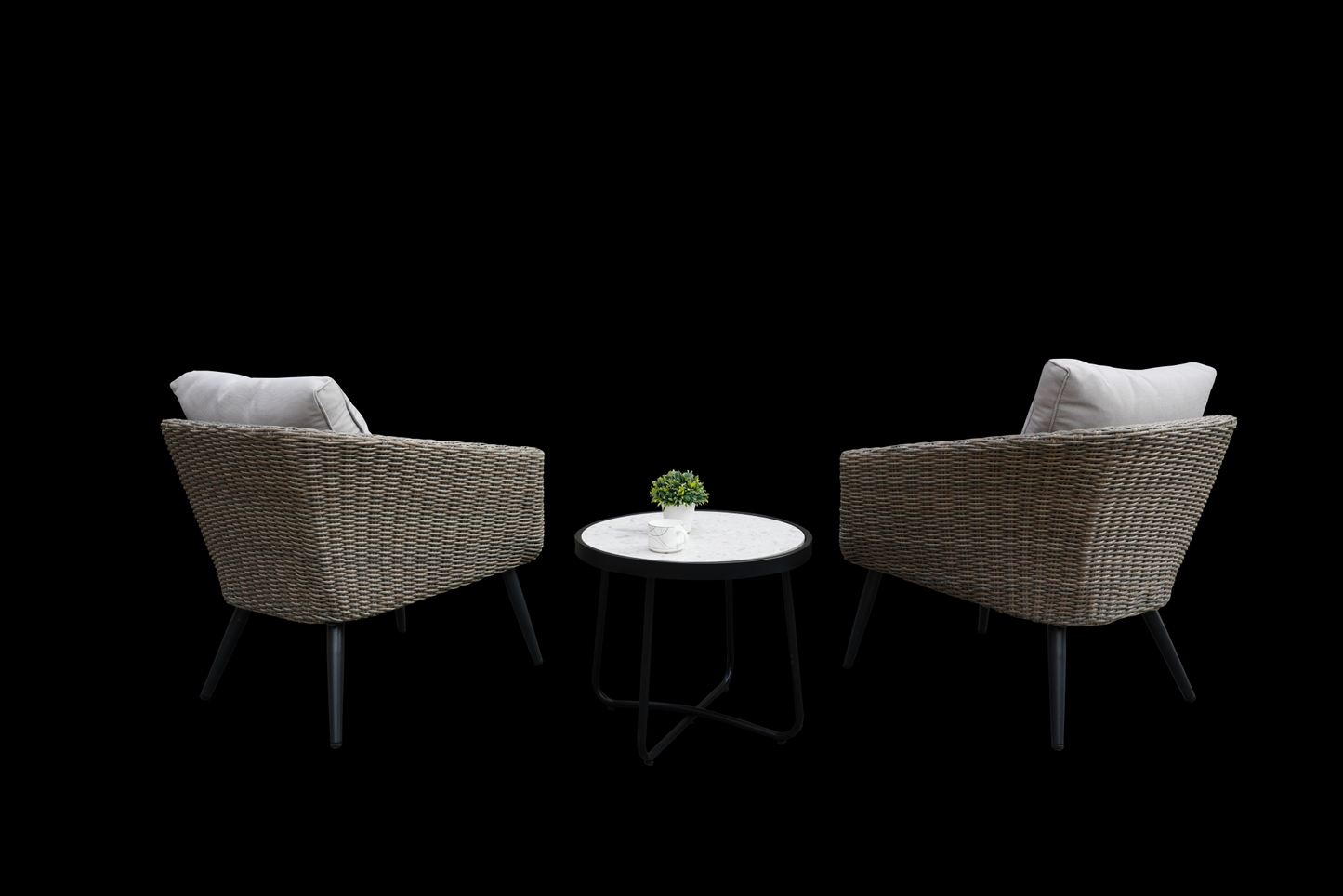 All-aluminum Rattan Table and Chair Set