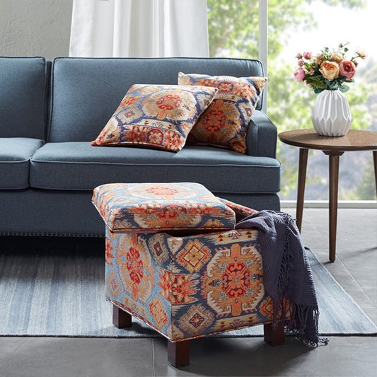 Shelley Square Storage Ottoman with Pillows