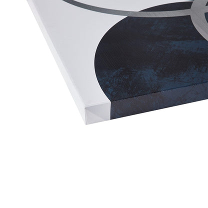 Celestial Orbit Navy Gel Coated and Silver Foil Canvas
