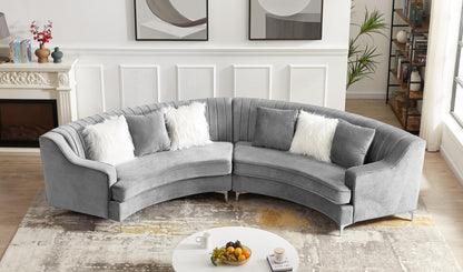 Velvet Curved Oversized Sofa for Living Room