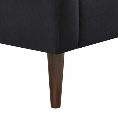 Modern velvet fabric single person sofa side chair with solid wood legs, used in bedroom, living room and office.