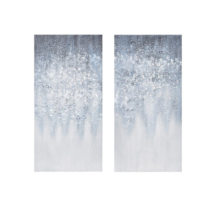 Winter Glaze Heavy Textured Canvas with Glitter Embellishment 2 Piece Set