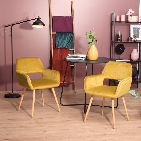 Dining Chair Yellow/Beige