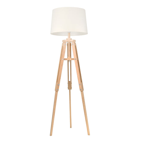 WOOD 63" TRIPOD FLOOR LAMP, NATURAL