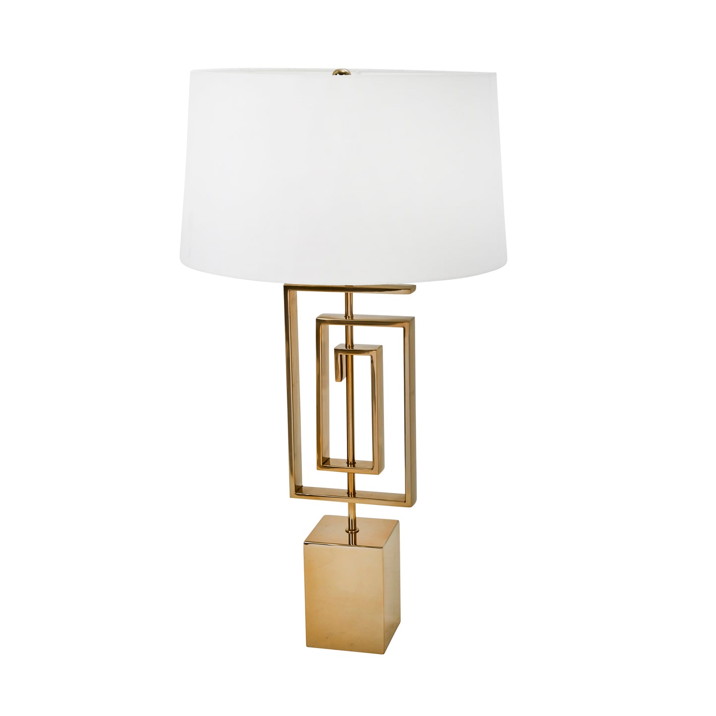 STAINLESS STEEL 37" GEOMETRICTABLE LAMP, GOLD