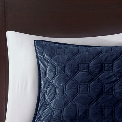 Harper Faux Velvet Reversible 3 Piece Coverlet Set