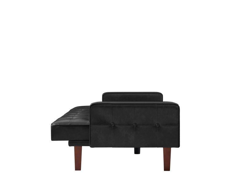 PU Leather Sleeper Sofa - Black