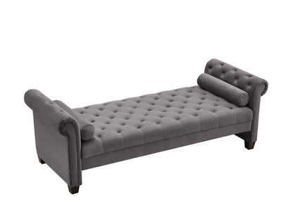 The Mozelle 82.3" Rectangular Large Chaise Dark Grey