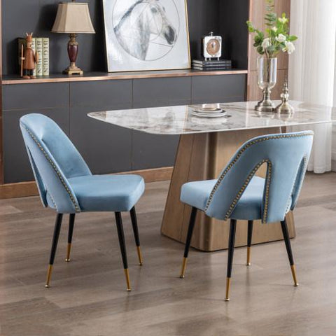 Contemporary Velvet Upholstered Dining Chair Set of 2