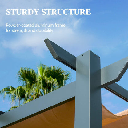 10'X10' Retractable Pergola with Weather-Resistant Canopy Aluminum