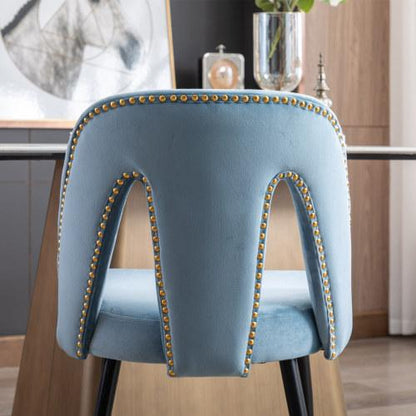 Contemporary Velvet Upholstered Dining Chair Set of 2