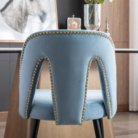 Contemporary Velvet Upholstered Dining Chair Set of 2