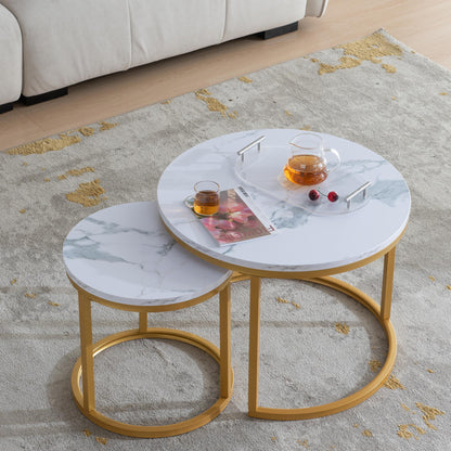 Modern Nesting coffee tables - Golden Frames