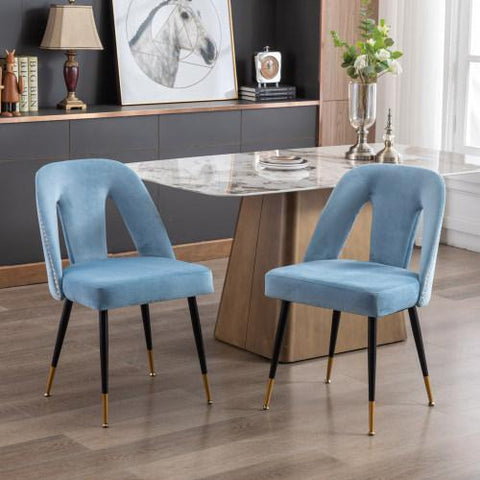 Contemporary Velvet Upholstered Dining Chair Set of 2