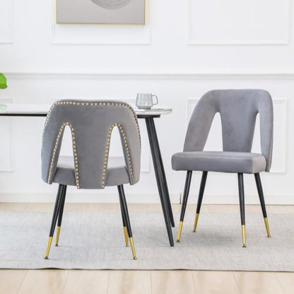 Contemporary Velvet Upholstered Dining Chair Set of 2