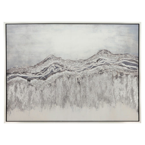 47X35 HANDPAINTED MOUNTAIN CANVAS, GRAY