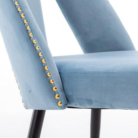 Contemporary Velvet Upholstered Dining Chair Set of 2
