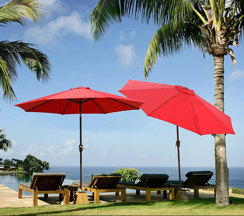 Patio Outdoor Market Umbrella with Aluminum Auto Tilt and Crank Without Base