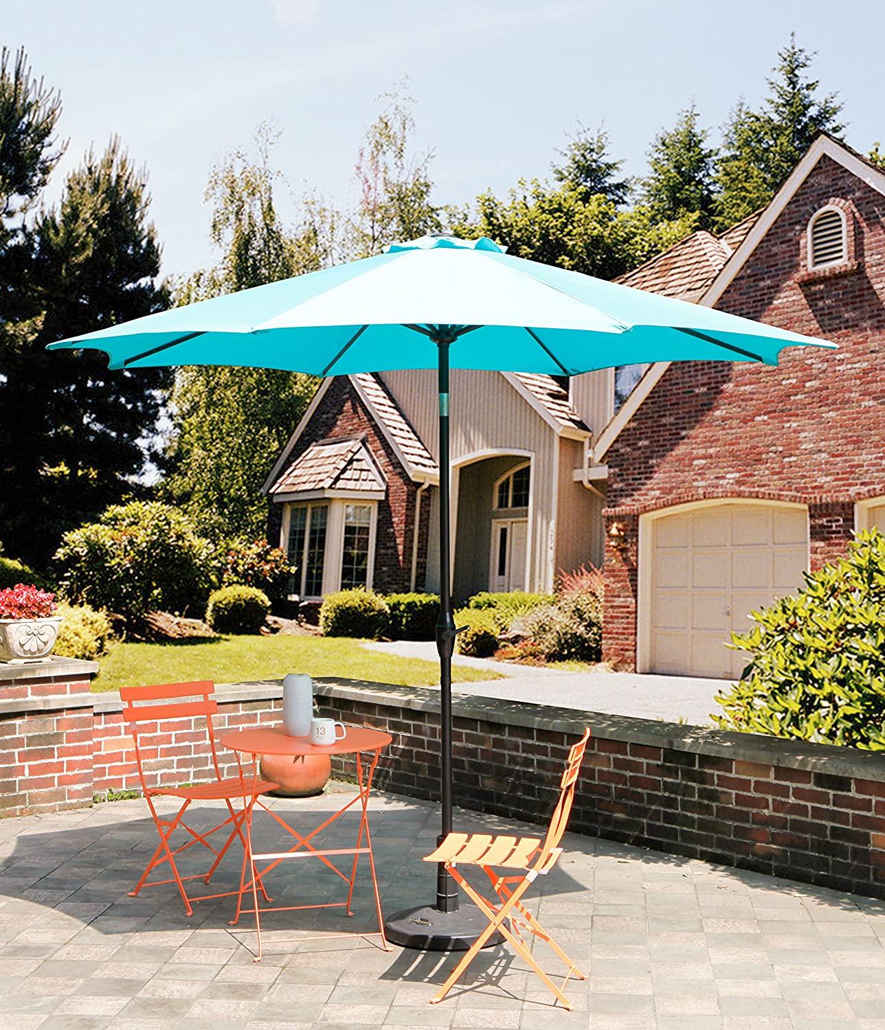 Patio Outdoor Market Umbrella with Aluminum Auto Tilt and Crank Without Base